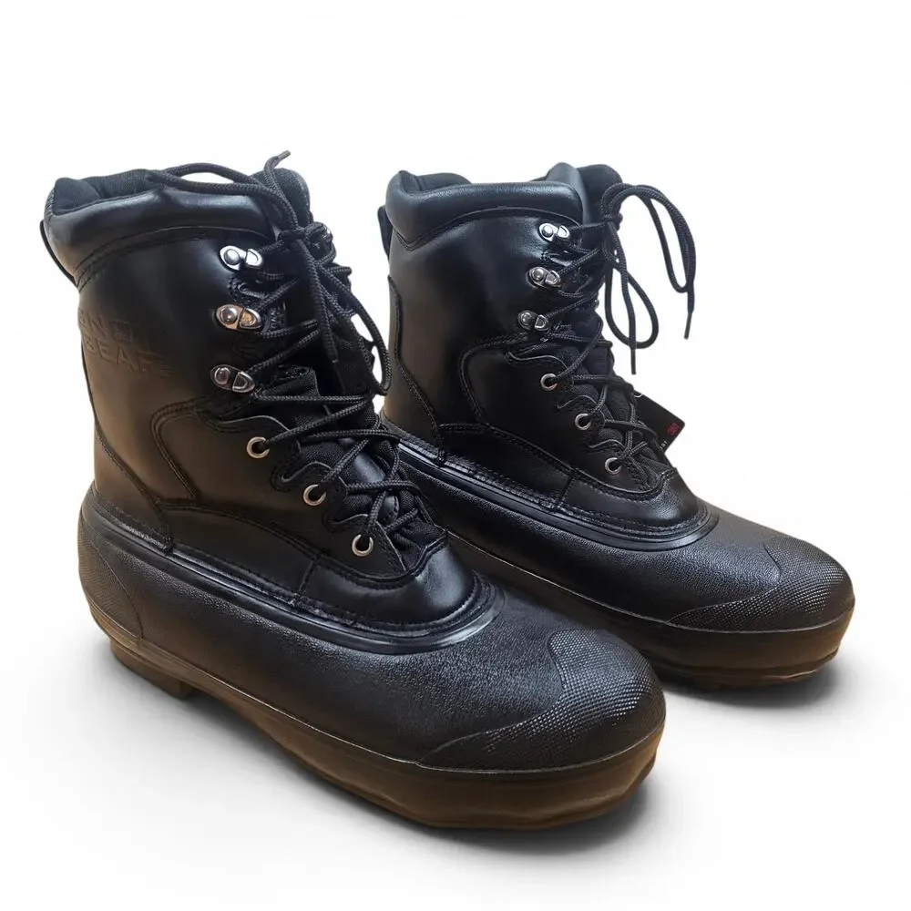 SNOW GEAR NWT Ice Cleat Boots Men's 11 Black Winter Boots 1000 Gram Thinsulate